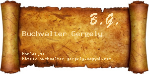 Buchvalter Gergely névjegykártya
